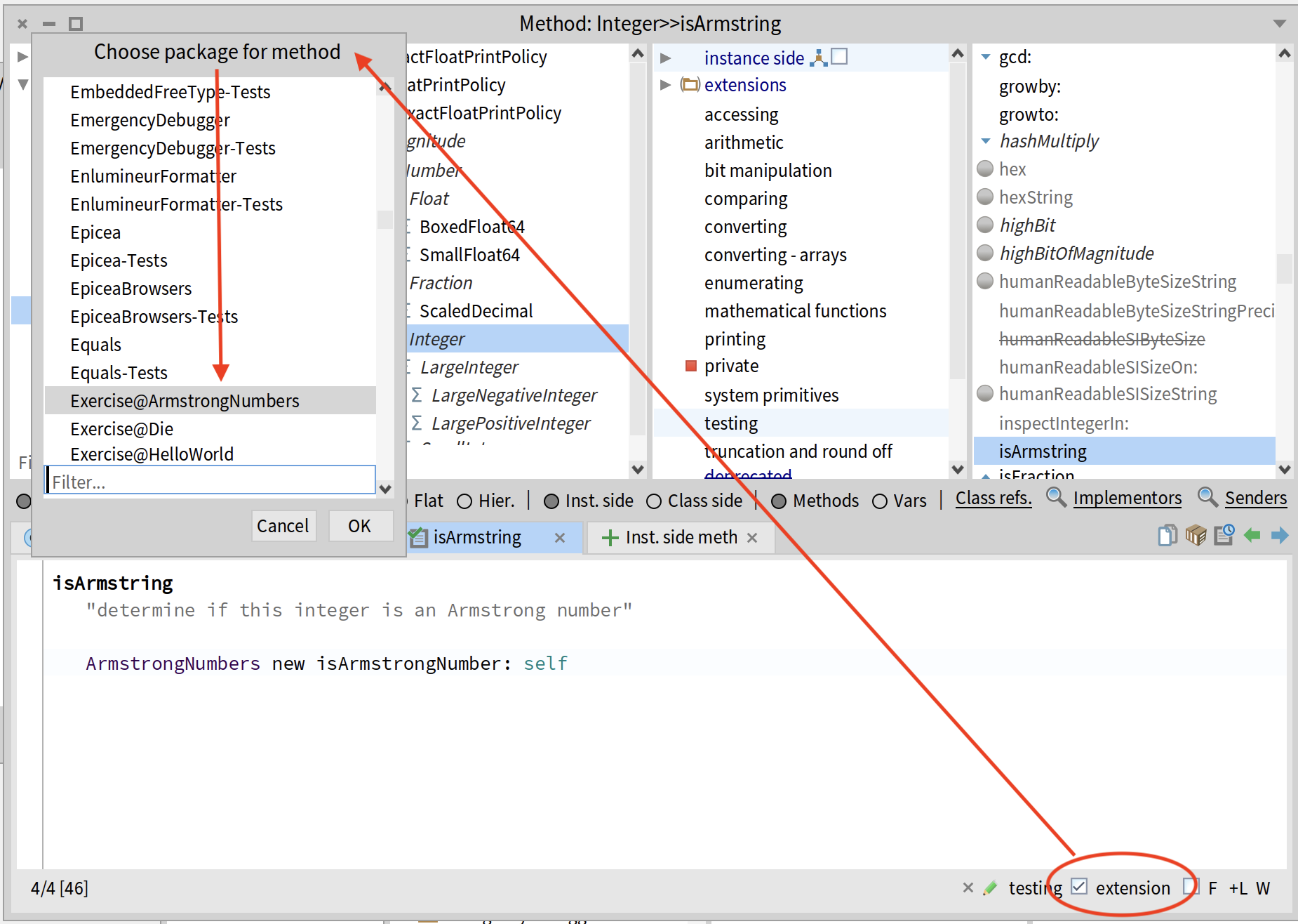 choosing the package to store the extension method