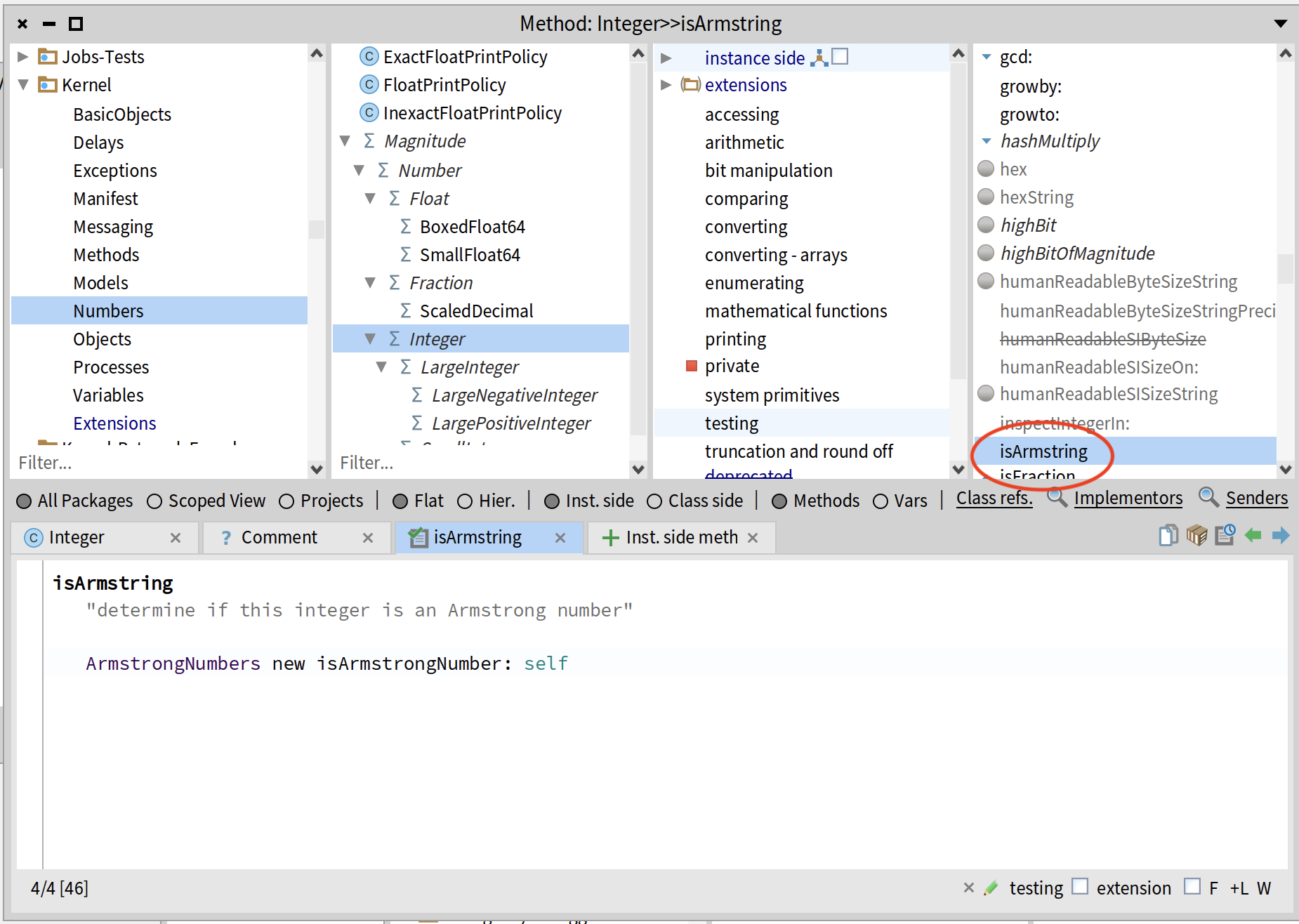 newly created instance method